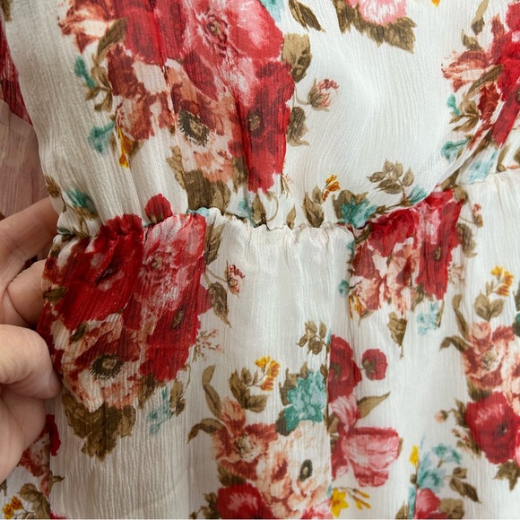 Alice and Olivia mini dress cream and red floral - Picture 6 of 7